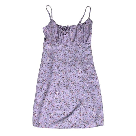 PacSun John Galt Ditzy Floral Lilac Purple Milkmaid Sundress - Picture 4 of 11